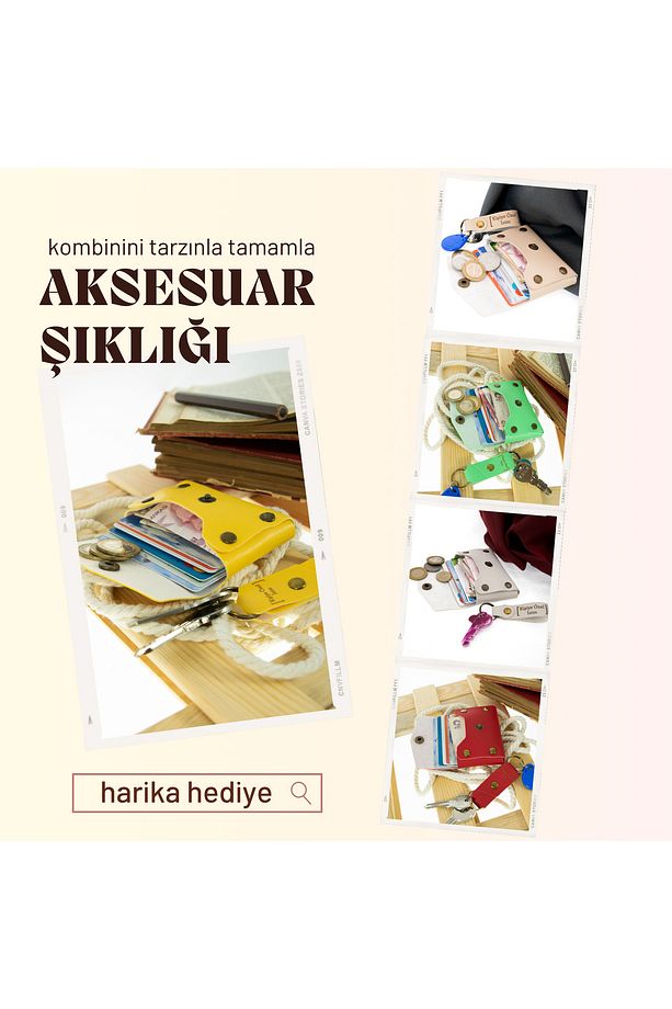 Açık Yeşil, Türk Yazılı, İsme Özel Kişiselleştirilebilir Cüzdan Ve Anahtarlık Set, Arkadaş Hediyesi - 6