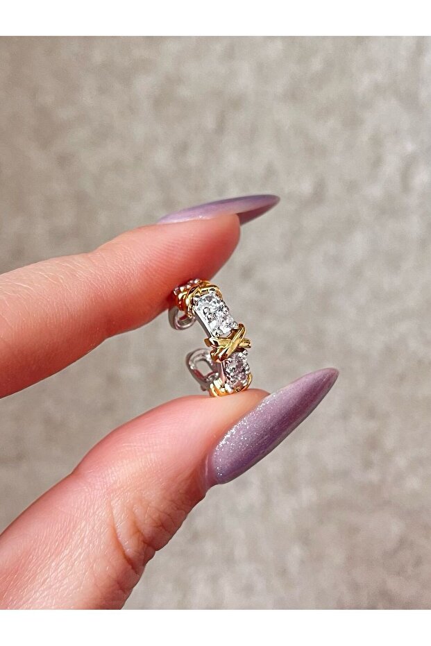 Tif Model X Taşlı Earcuff - 2