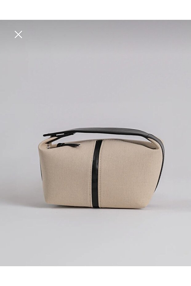 WOMEN'S CANVAS ARCHİ MINI BAG CREAM-BLACK BAG