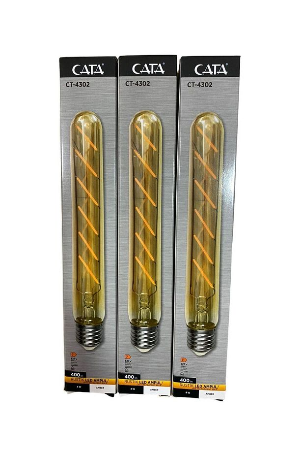 CT-4302  4W Rustik Led Ampul -Amber- E27 Duy- 3'lü Paket - 4