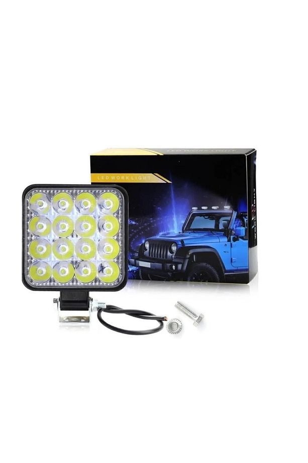 2 Adet 16 Ledli Geri Vites Lambası 12-24v 48w Offroad Projektör Çalışma Lambası - 4