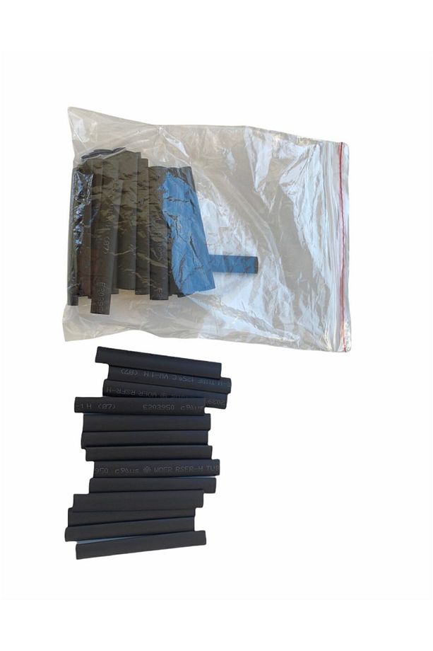127 Adet Isı Ile Daralan Boru - Yalıtım - Şarj Kablosu Koruyucu- Makaron Set - Siyah - 7