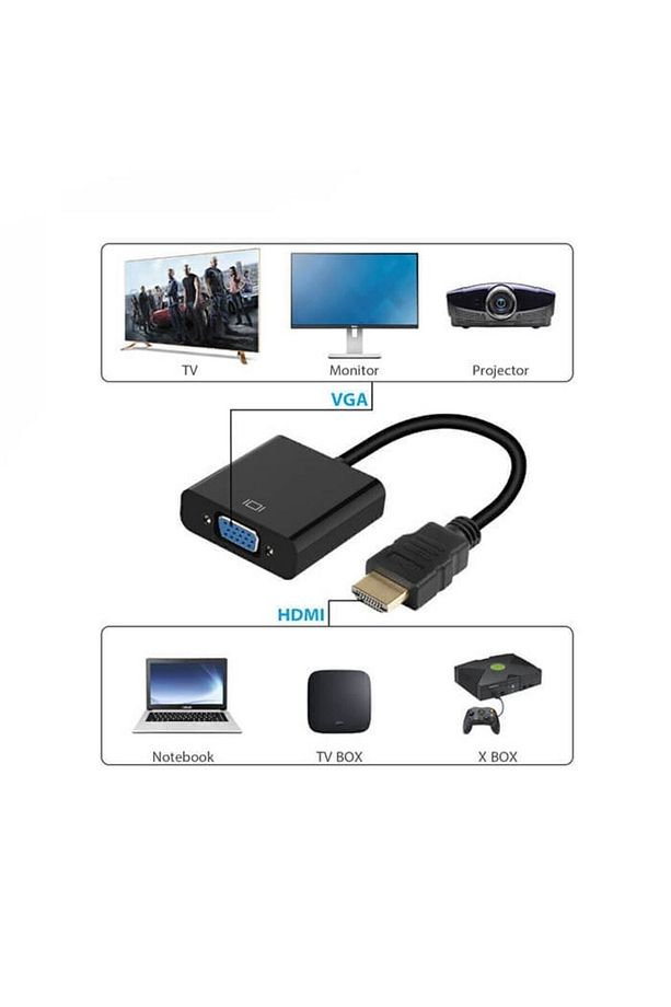 Hdmı To Vga Ses Kablo Çevirici Ps3 Pc Notebook Projeksiyon Uyumlu Sesli Adaptör - 7