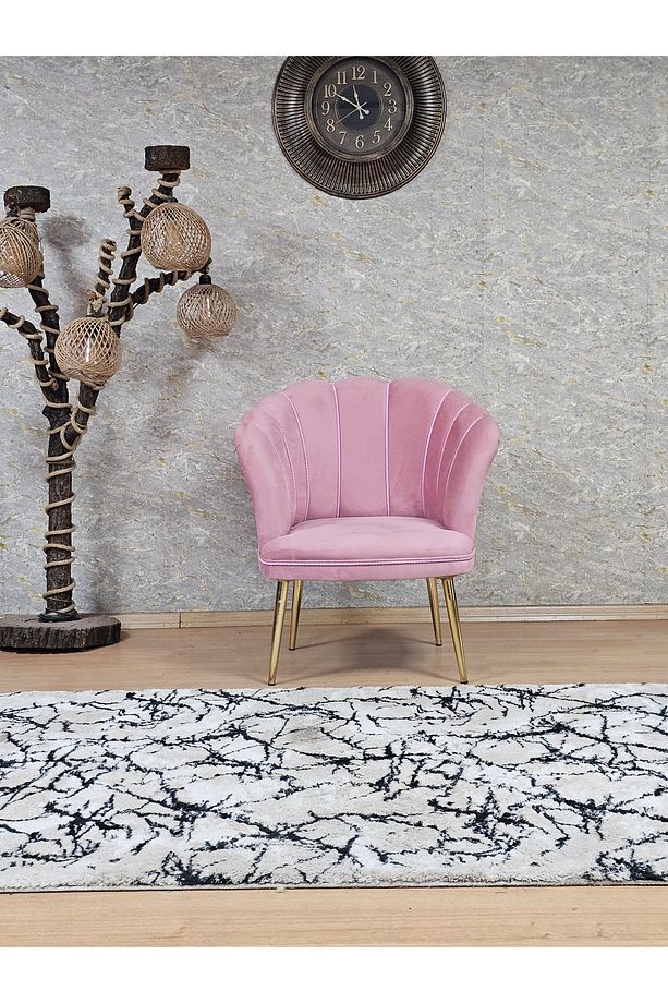 Tekli Papatya Çay Seti Koltuk  Gold Sivriltme Ayak, Balkon, Salon, Ofis, Koltuk Takımı, Tekli Berjer - 1