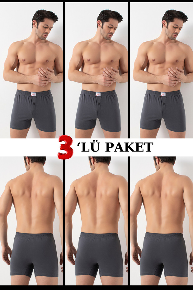 3 Lü Erkek Lacivert Boxer - 1