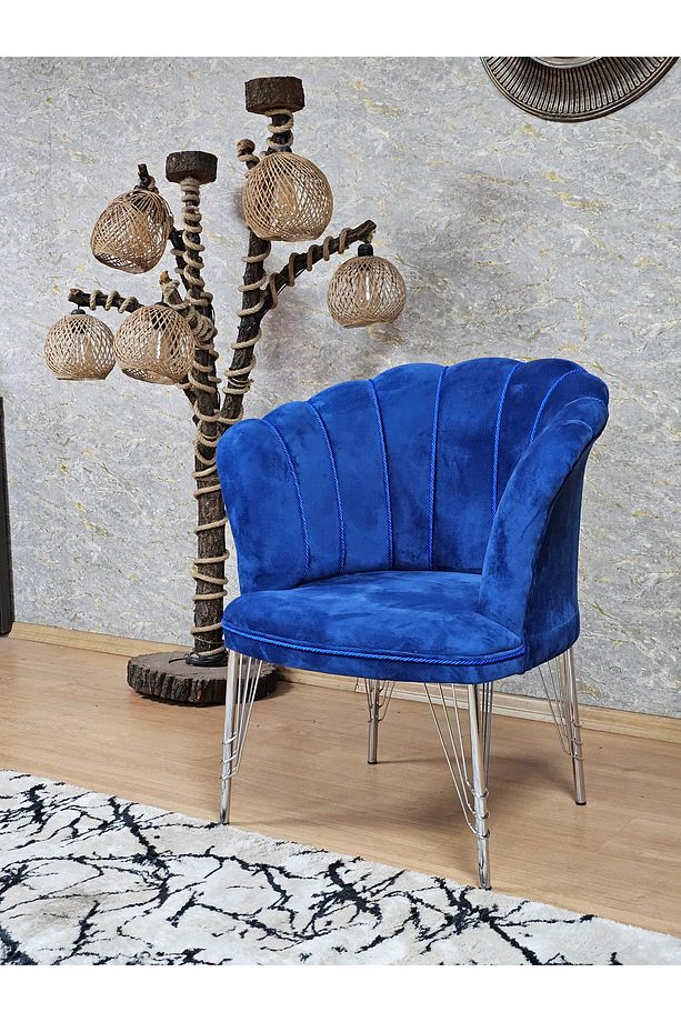 Tekli Krom Kaplama Tel Ayak Papatya Çay Seti Koltuk Tekli Berjer , Balkon, Salon, Ofis, Cafe Koltuk - 4