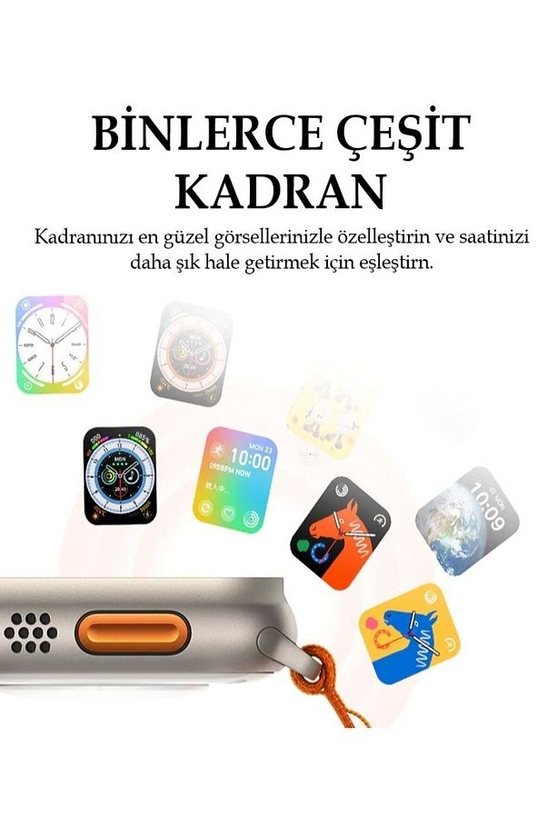 Watch 8 Ultra Plus Pro 49mm 2,02inç Çift Kordon Nfc Konuşma Özellikli Ios Android Uyumlu Akıllı Saat - 8