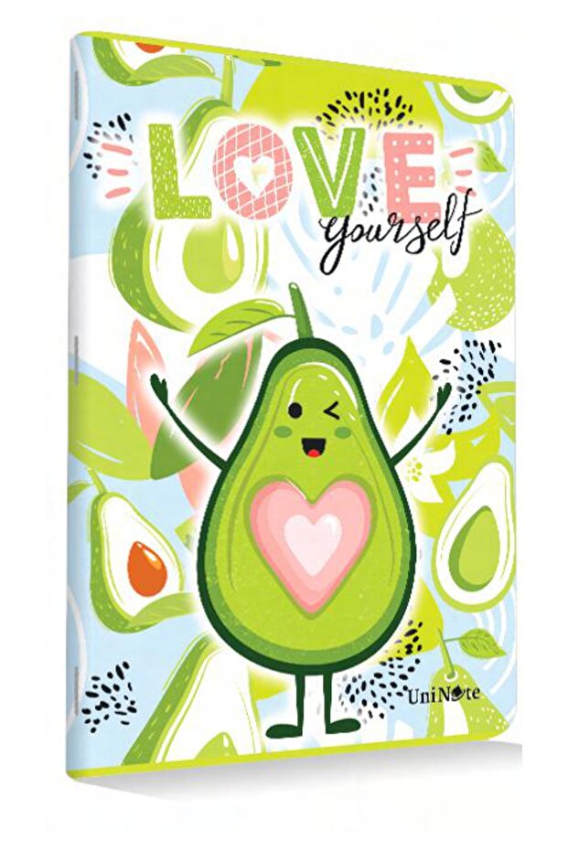 A4 School Notebook - 60 Sheets Checkered and Avocado Pattern - 1