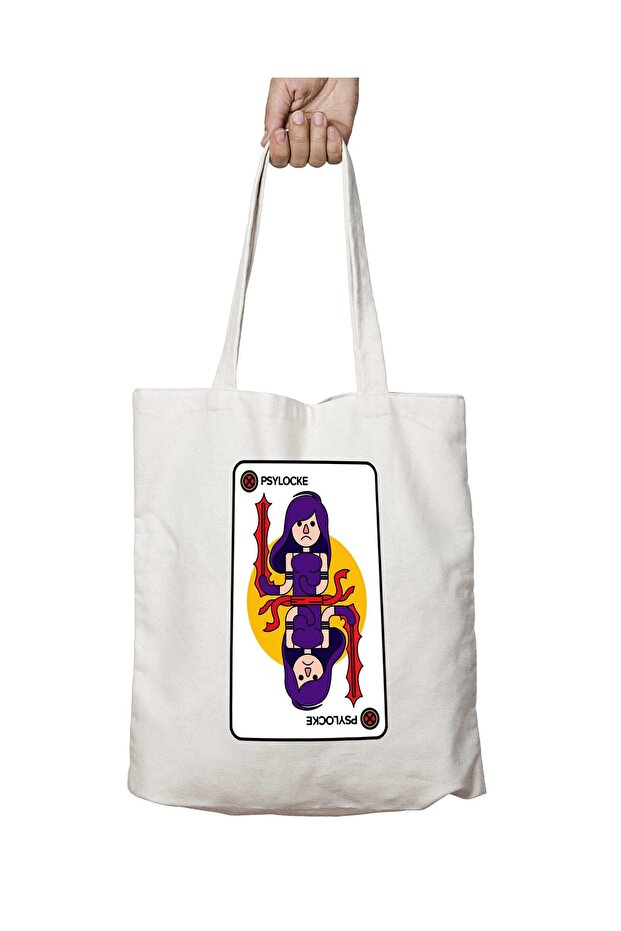 X Men Charles Psylocke Playing Card Two-Sided Permanent Printed Washable Bag