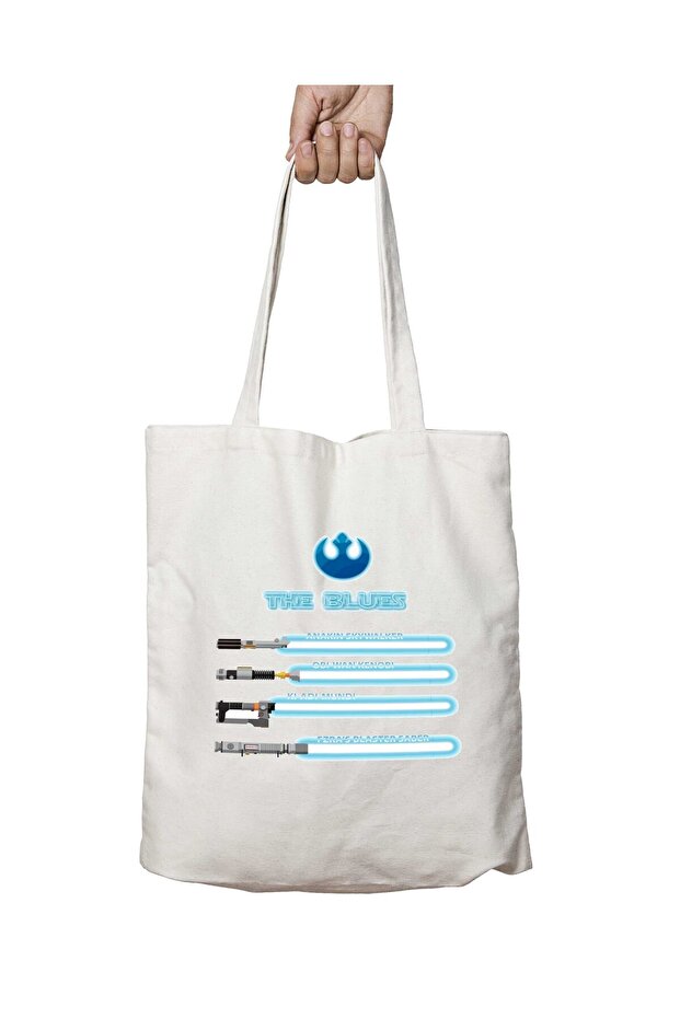 Star Wars Blues Two-Sided Permanent Printed Washable School Beach Shoulder Tote Bag