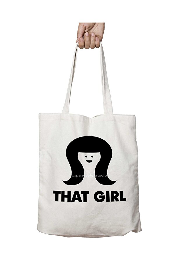 That Girl Two-Sided Permanent Printed Washable School Beach Shoulder Tote Bag