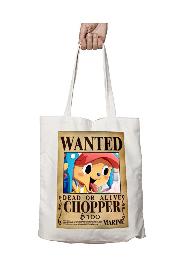نمط الرسوم المتحركة Wanted Chopper - حقيبة قابلة للغسل ومطبوعة بشكل دائم