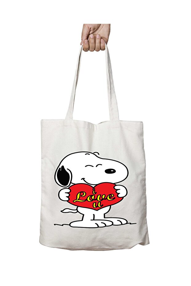 Snoopy Love Heart Two-Sided Permanent Printed Washable Bag