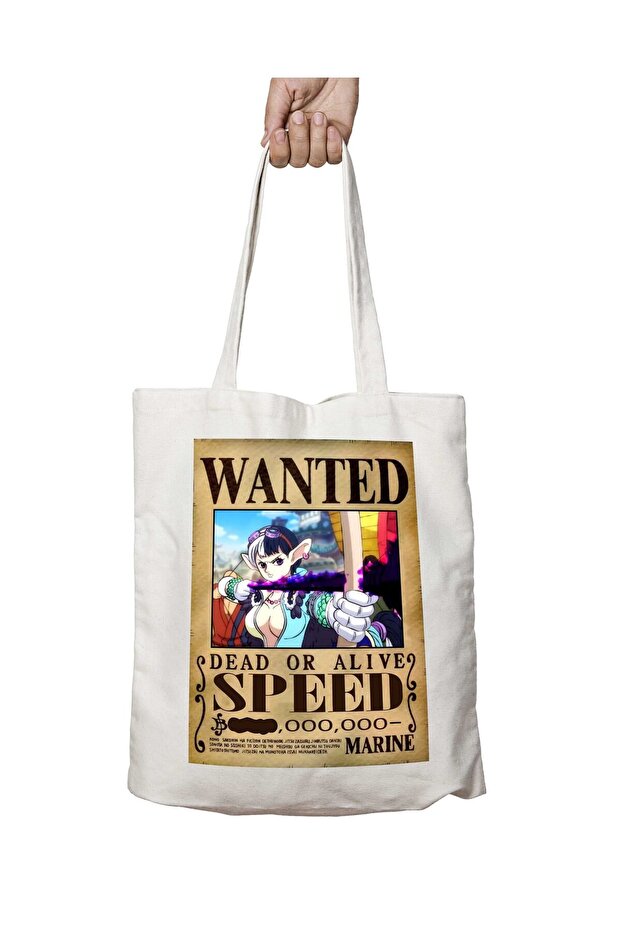 Wanted Speed Anime Two-Sided Permanent Printed Washable School Beach Shoulder Tote Bag
