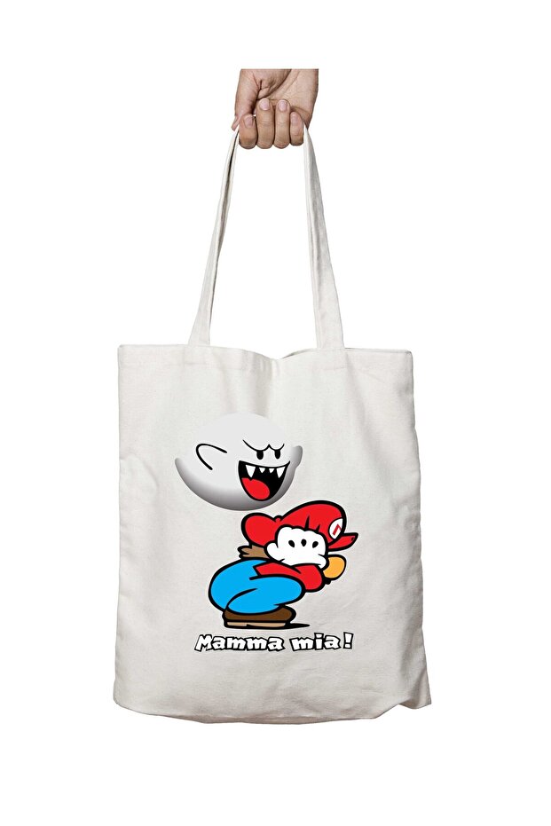 Mamma Mia Iki Double-Sided Permanent Printed Washable School Beach Shoulder Tote Bag