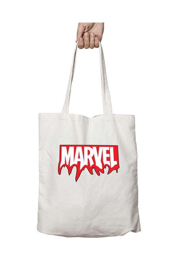 Marvel Melting Logo - Washable, Permanent Printed Shoulder Tote Bag