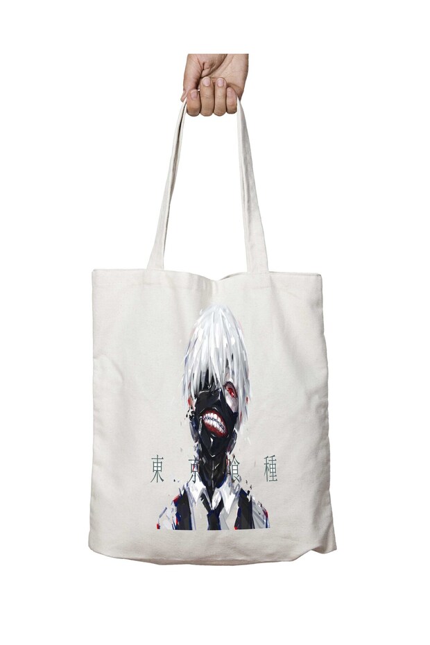 Tokyo Ghoul Ken Kaneki Two-Sided Permanent Printed Washable School Beach Shoulder Tote Bag