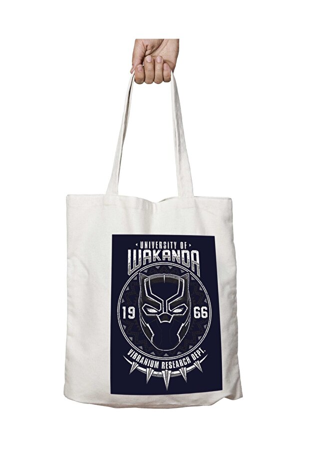 Wakanda UniversitY - Black Panther Patterned, Permanent Printed Washable Bag