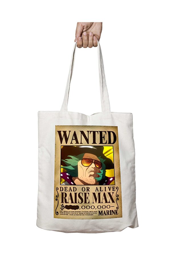 Wanted Raise Max - حقيبة قابلة للغسل بطباعة الرسوم المتحركة على الجانبين