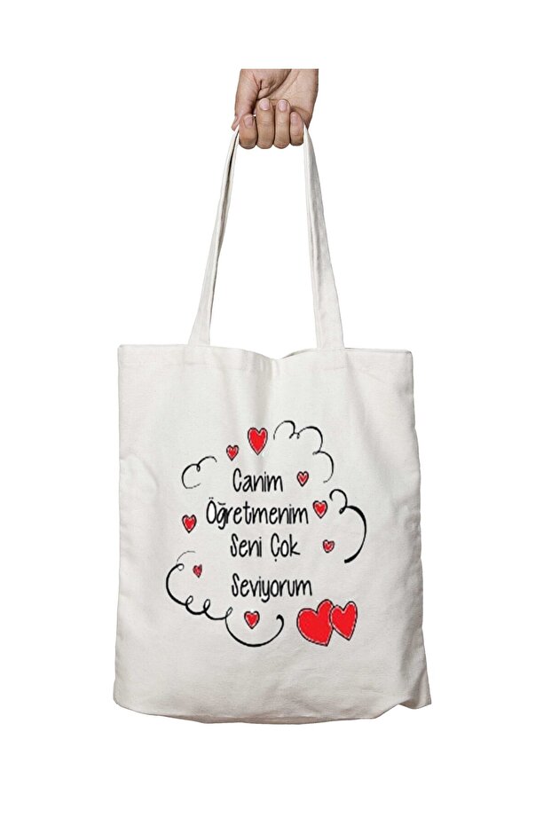 My Dear Teacher, I Love You Very Much, Two-Sided Permanent Printed Washable Bag