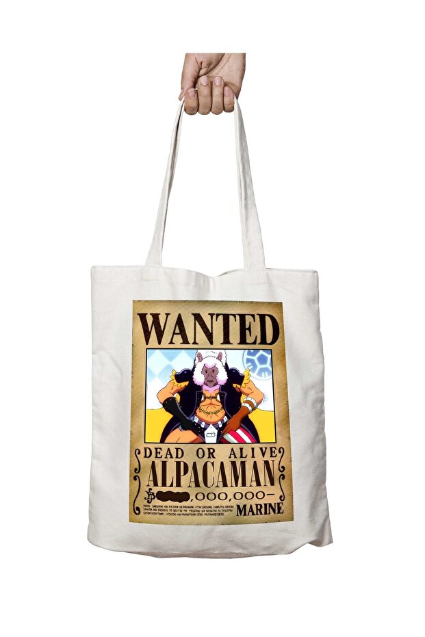 Wanted Alpacaman - حقيبة تدوم طويلاً بطبعة الرسوم المتحركة وقابلة للغسل على الجانبين