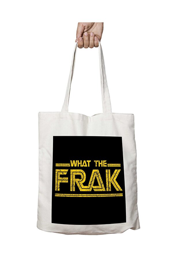 What the Frak Battlestar Galactica Two-Sided Permanent Printed Washable School Beach Shoulder Tote Bag