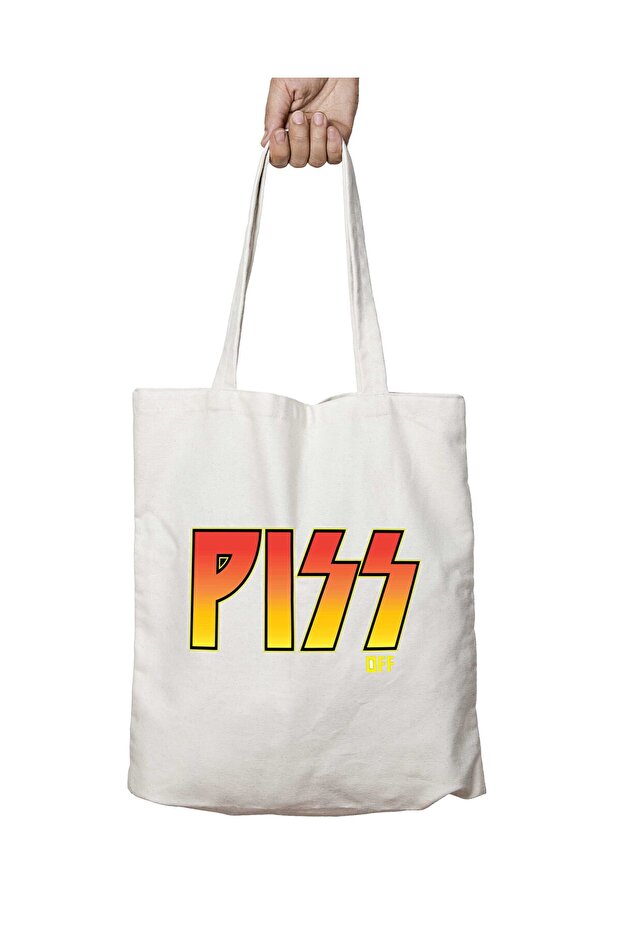 Off Kiss Logo Two-Sided Permanent Printed Washable School Beach Shoulder Tote Bag