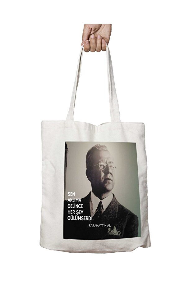 Sabahattin Ali Sen as to My Mind, a Washable Bag with a Permanent Print on Both Sides.