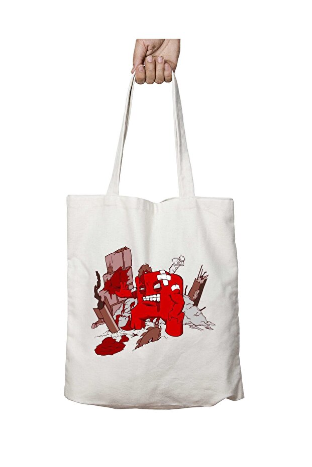 Lets Meat the Fetus Super Meat Boy Two-Sided Permanent Printed Washable Bag