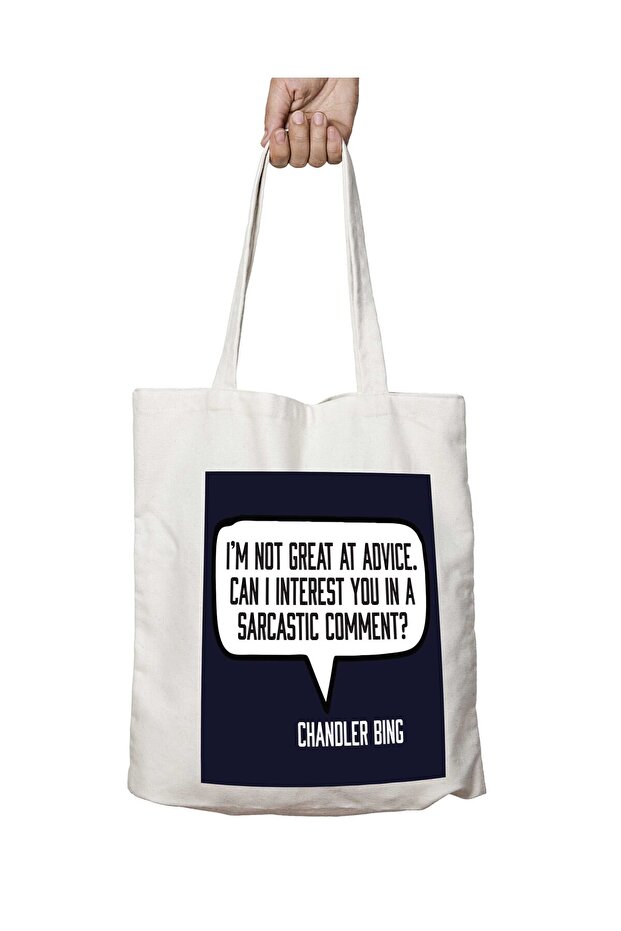 Friends Chandler Bing Quote Two-Sided Permanent Printed Washable School Beach Shoulder Tote Bag