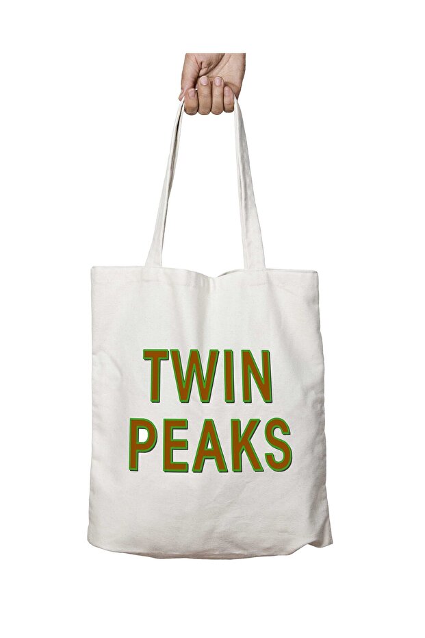 شعار Twin Peaks - حقيبة دائمة قابلة للغسل، مطبوعة على الجانبين