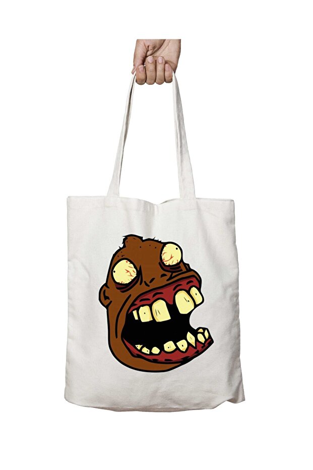 Ue Br Monster Troll Two-Sided Permanent Printed Washable School Beach Shoulder Tote Bag