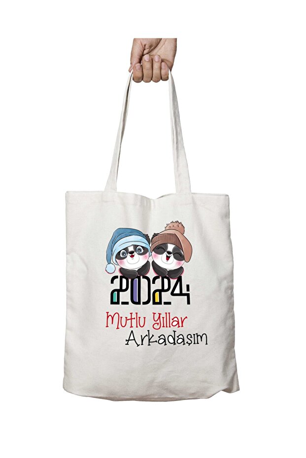Happy Birthday My Friend Pandas Two-Sided Permanent Printed Washable Bag