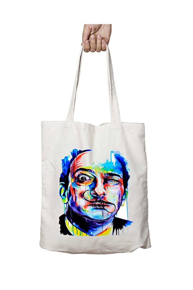 Salvador Dali Portrait Two-Sided Permanent Printed Washable Bag