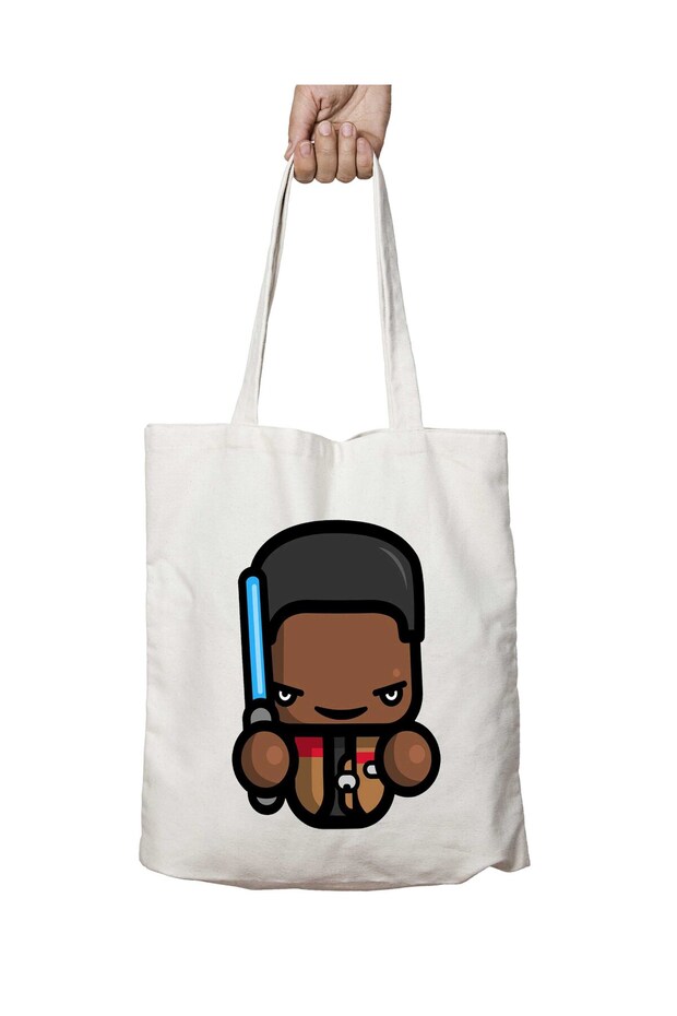 Simpler Finn Fn 2187 Star Wars Two Sides Permanent Printed Washable School Beach Shoulder Tote Bag