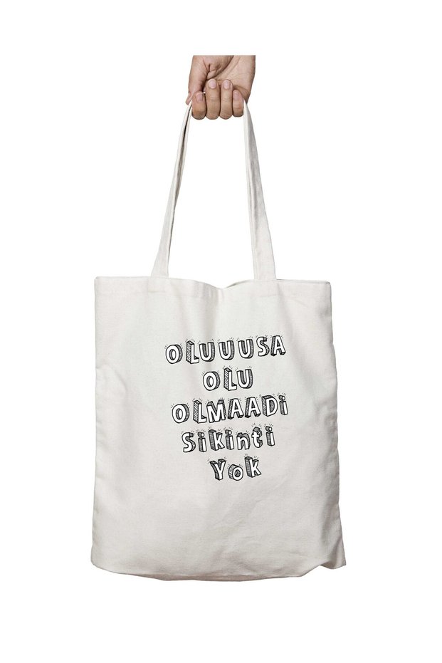 Oluuuusa Olu Olmaadi No Problem, Two Sides Permanent Printed Washable School Beach Shoulder Tote Bag