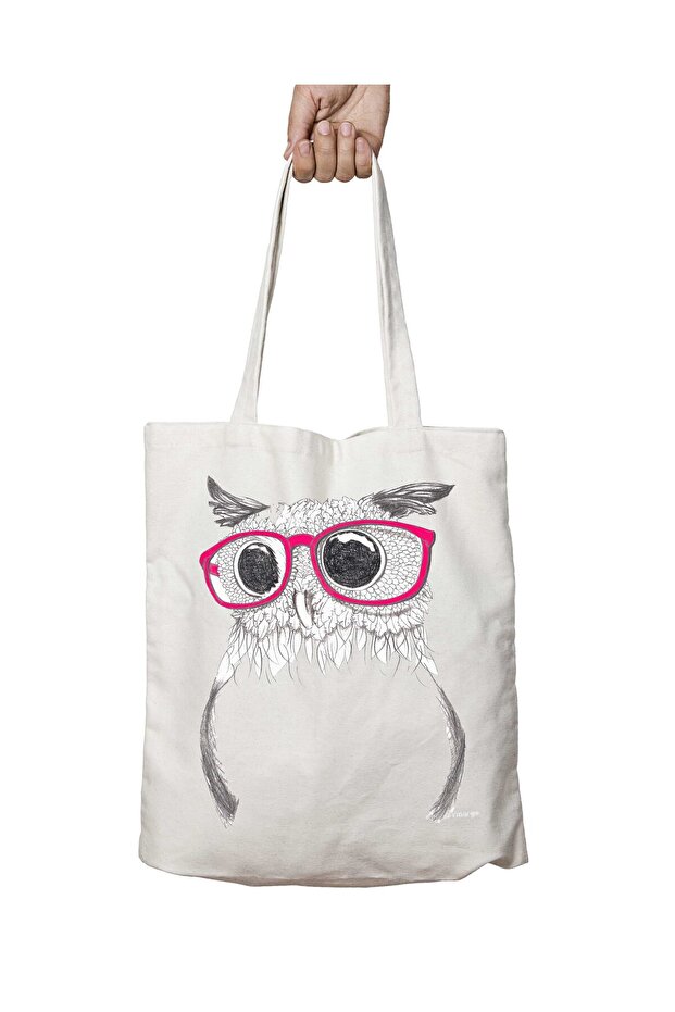 حقيبة Nerdy Owl مطبوعة قابلة للغسل - تدوم على الجانبين