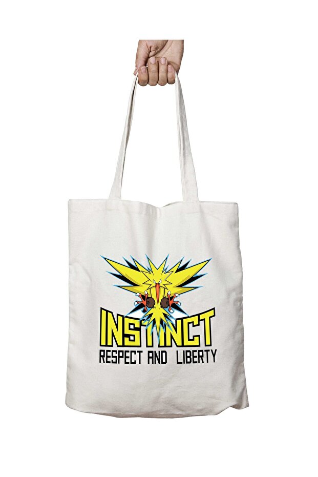 Pokemon Go Team Instinct - حقيبة قابلة للغسل مطبوعة على الجانبين