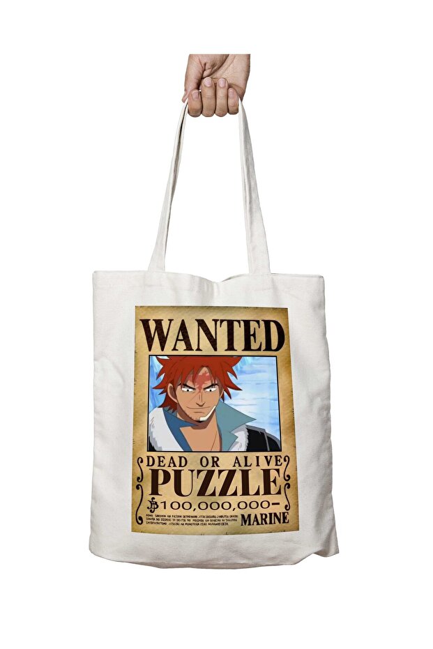 Wanted Puzzle Anime - حقيبة كتف مطبوعة على الجانبين وقابلة للغسل