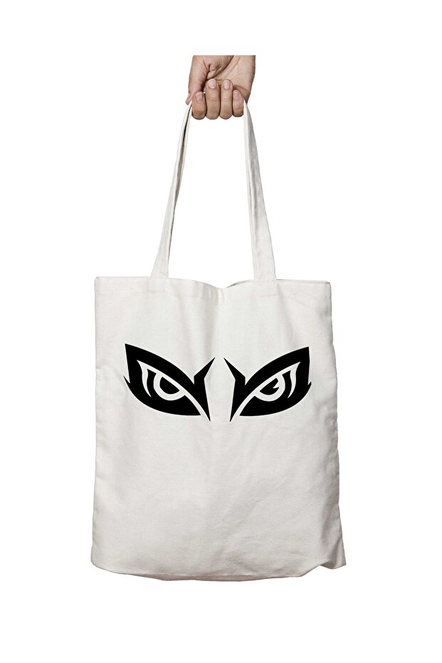 Owl Eyes Owl Eyes Black Two-Sided Permanent Printed Washable Bag