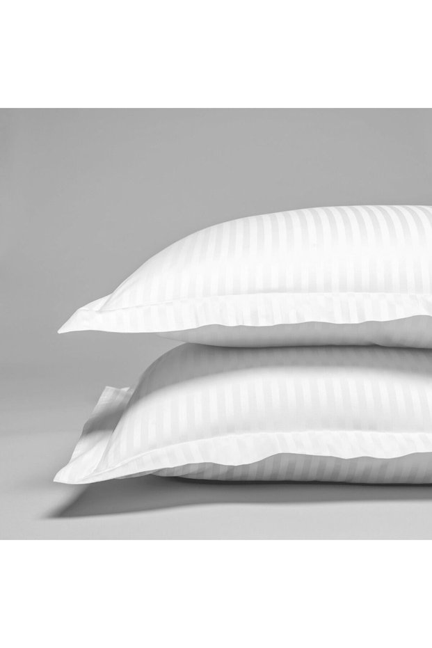 2 Pieces Striped Cotton Satin Flywheel Hotel Pillow Case