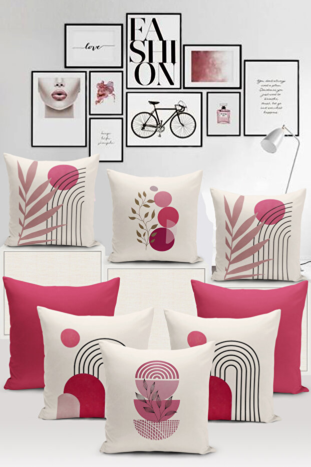 Minimalist Series Double Sided Digital Printed 8-Piece Throw Pillow Case Set (Minimalist Cover Set)
