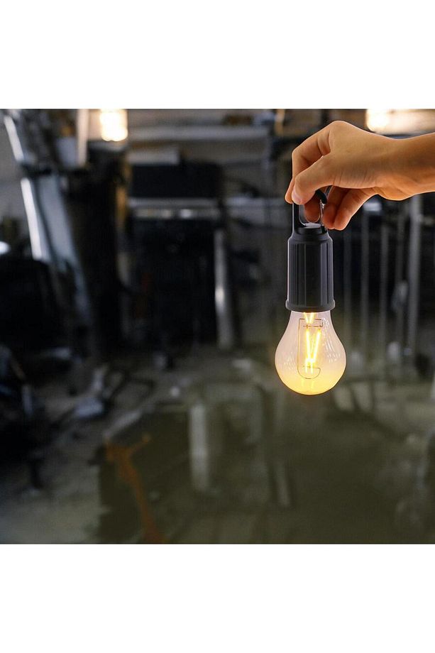 Rustik Taşınabilir Şarjlı Tasarruflu Ampul 10W Led Lamba Type-c Şarj Askılı Asma Aydınlatma - 2
