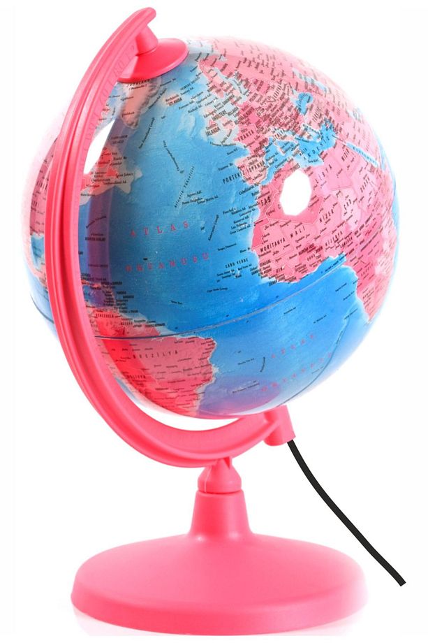 Işıklı Pembe Dünya Küre ( Yerküre ) 20 Cm - 4
