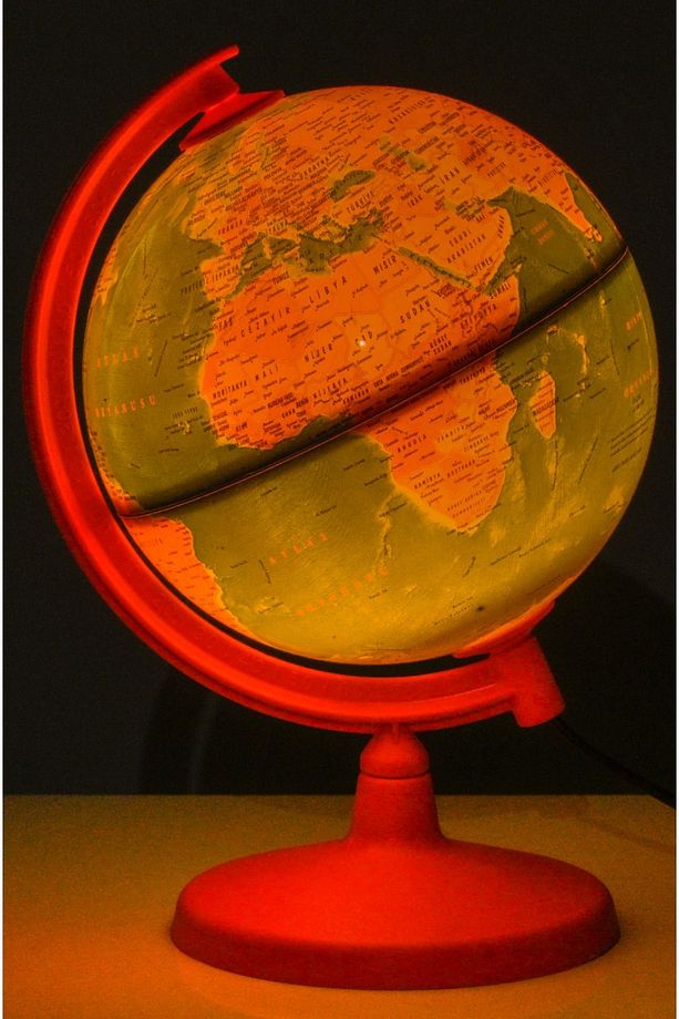 Işıklı Pembe Dünya Küre ( Yerküre ) 20 Cm - 2