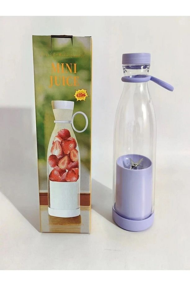Mini Juice Taşınabilir Blender Plastik Şişe Smoothie Milkshake USB Şarj Edilebilir 420 ml. - 3