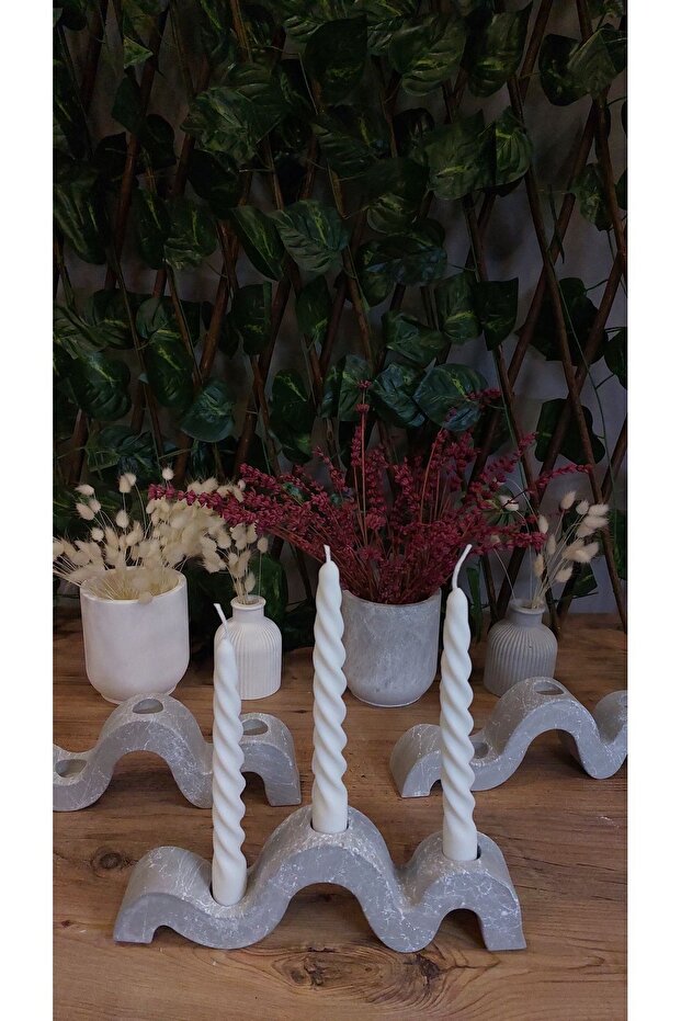 Dalgalı Şamdan Mumluk - 6