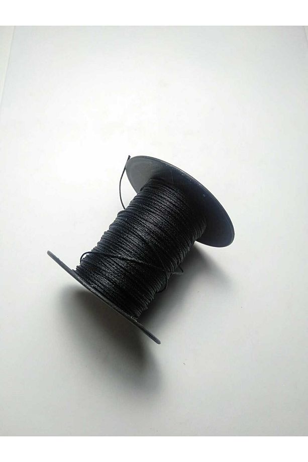 Zift Siyah Renk 1.0 Mm 20 Metre Mumlu Ip Saraç Deri Dikiş Kolye Boncuk Takı Tasarım Bileklik Ipi - 8