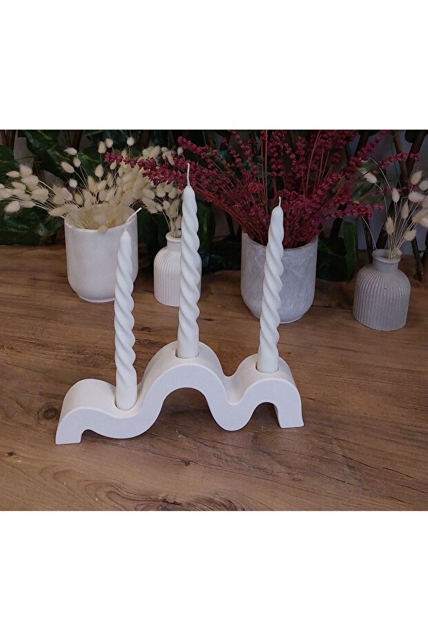 Dalgalı Şamdan Mumluk - 6