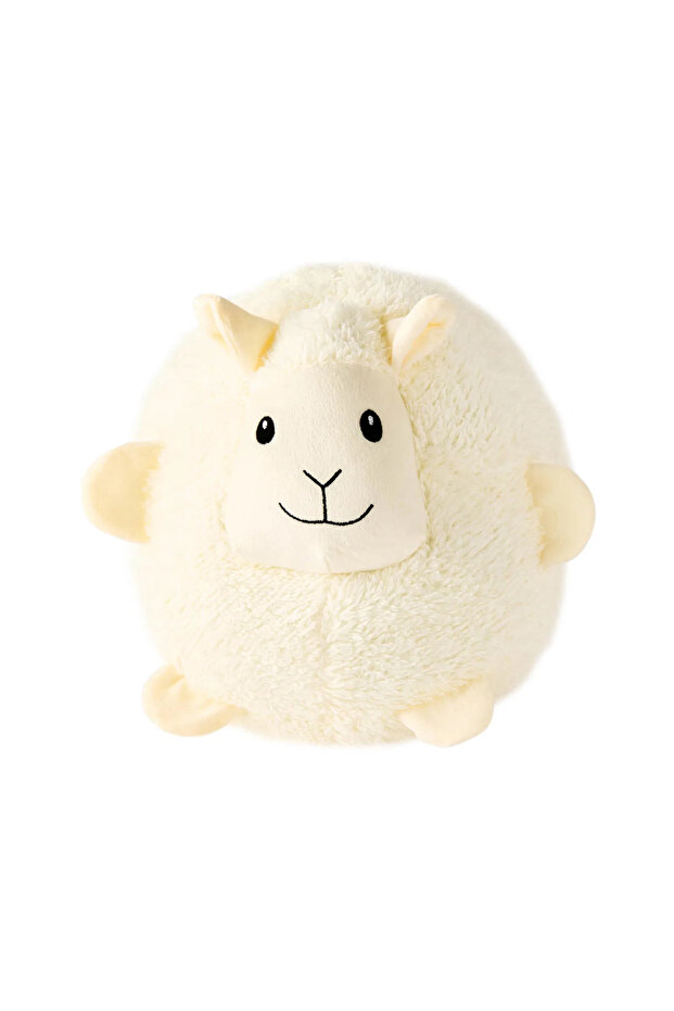 Soft Lamb Figured Pillow - White - 30X25 cm Plush Soft Toy Sleeping and Playmate